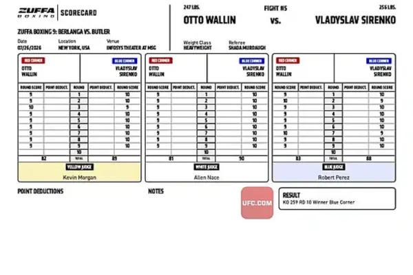 Хронологія нокауту Сіренка в бою проти Валліна на Zuffa Boxing 09
